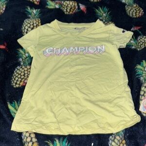 Champion Yellow Short Sleeve Tee Classic Crew Neck